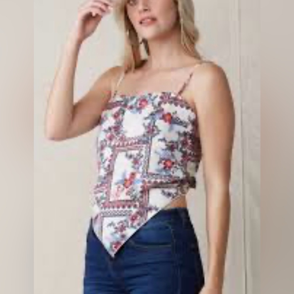 Papaya scarf top crop sz S